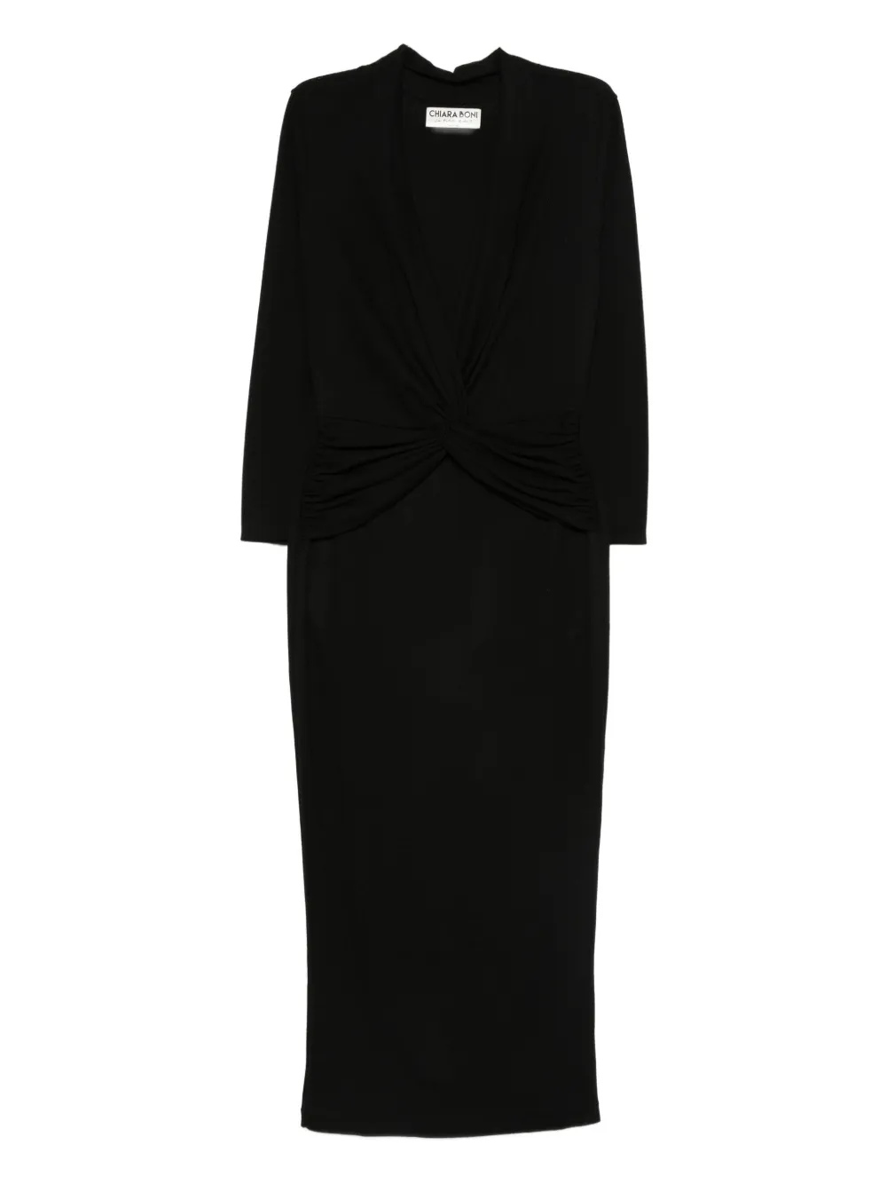 CHIARA BONI La Petite Robe Midi-jurk met gedraaid detail Zwart