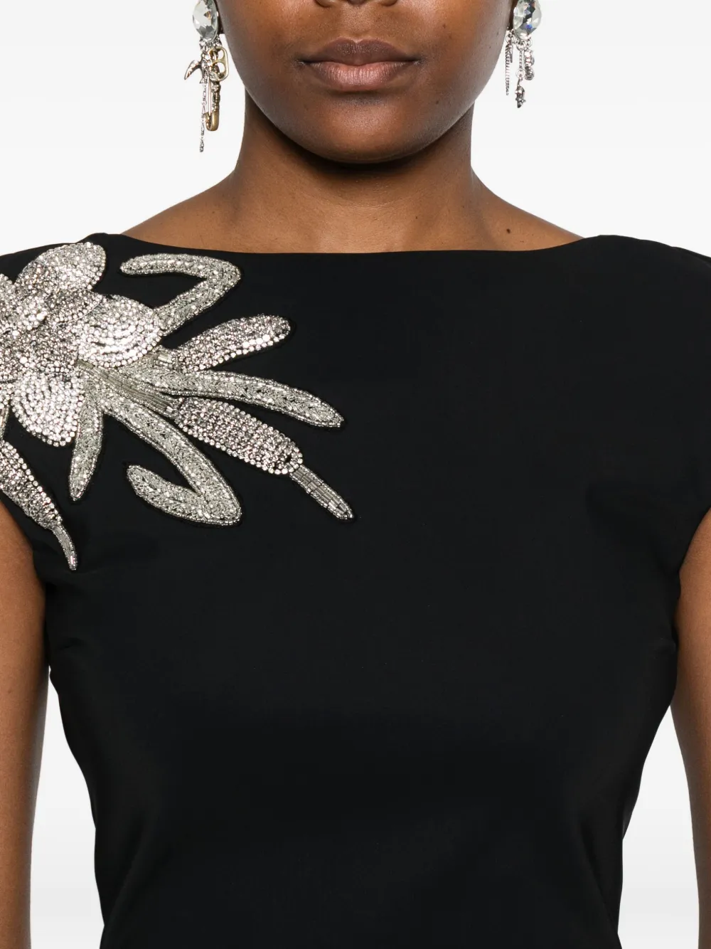 CHIARA BONI La Petite Robe Hesup midi-jurk met kapmouwen Zwart