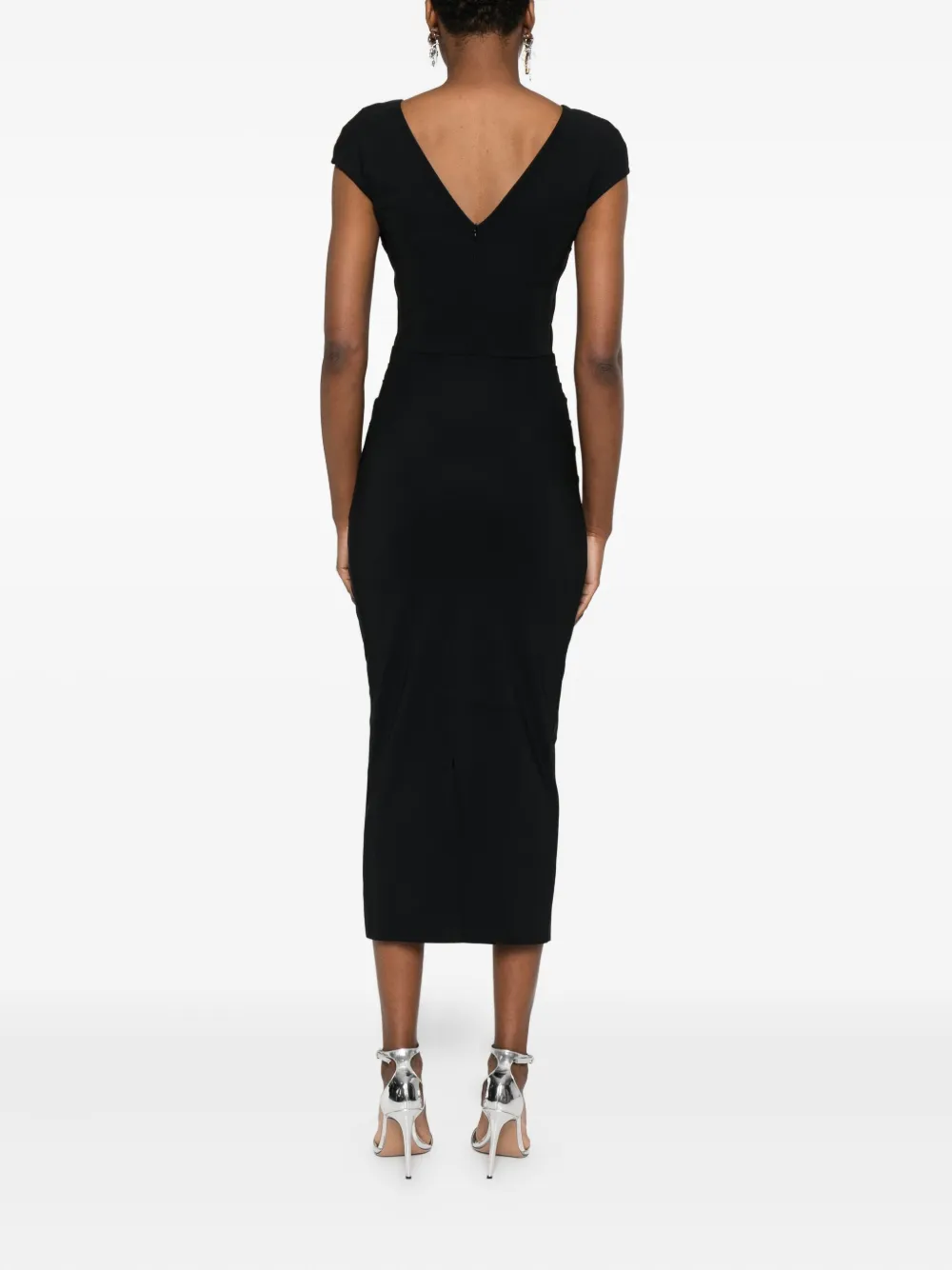 CHIARA BONI La Petite Robe Hesup midi-jurk met kapmouwen Zwart