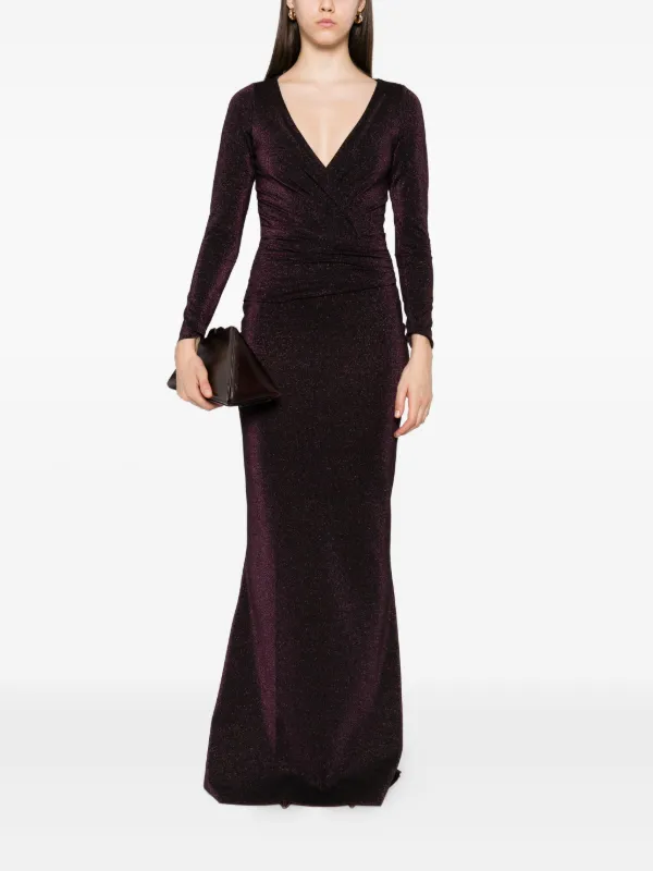 CHIARA BONI La Petite Robe Metallic Maxi Dress Purple FARFETCH IN