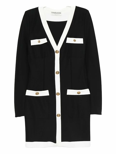 CHIARA BONI La Petite Robe buttoned-up V-neck dress