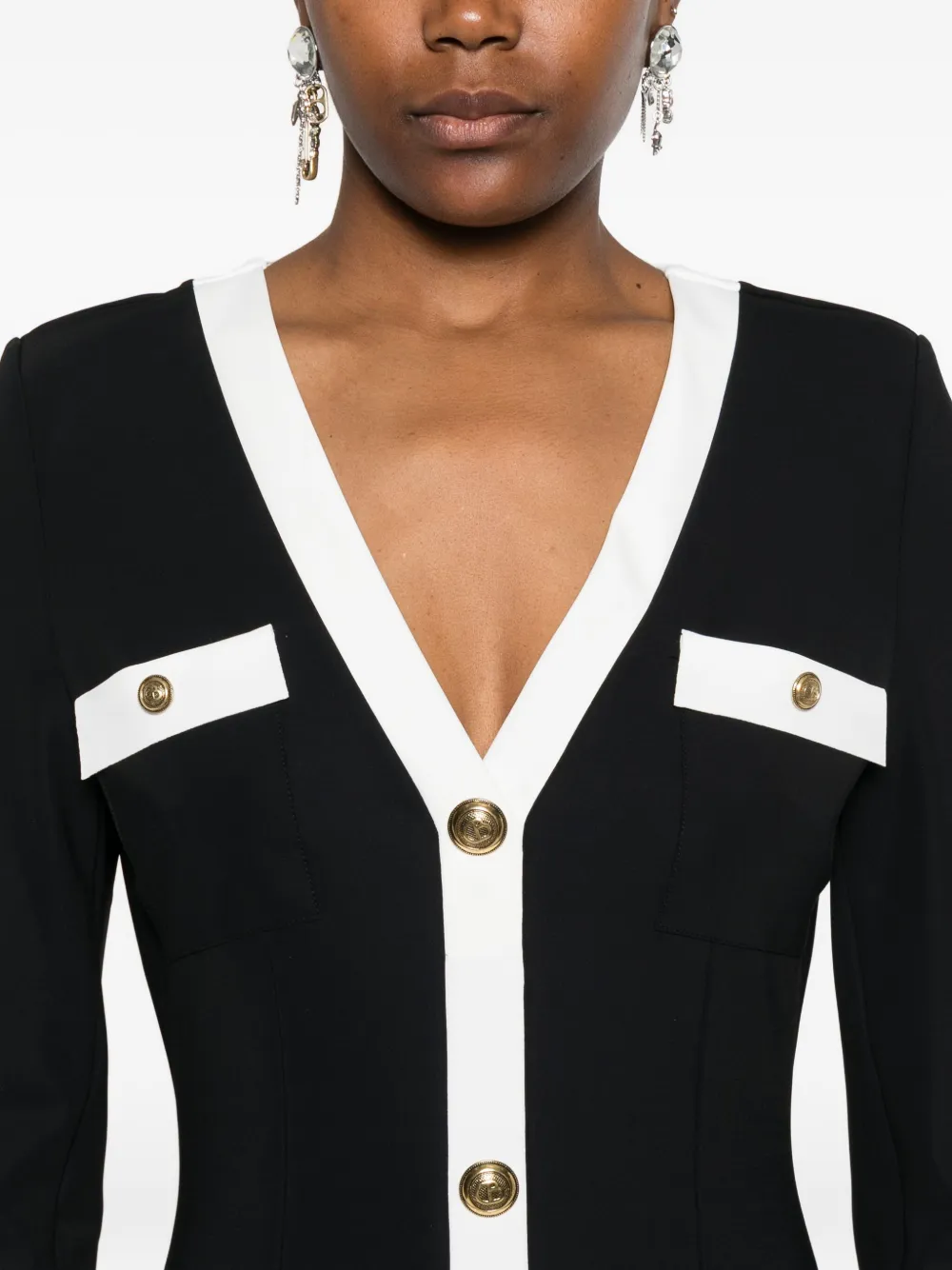 CHIARA BONI La Petite Robe Jurk met V-hals Zwart