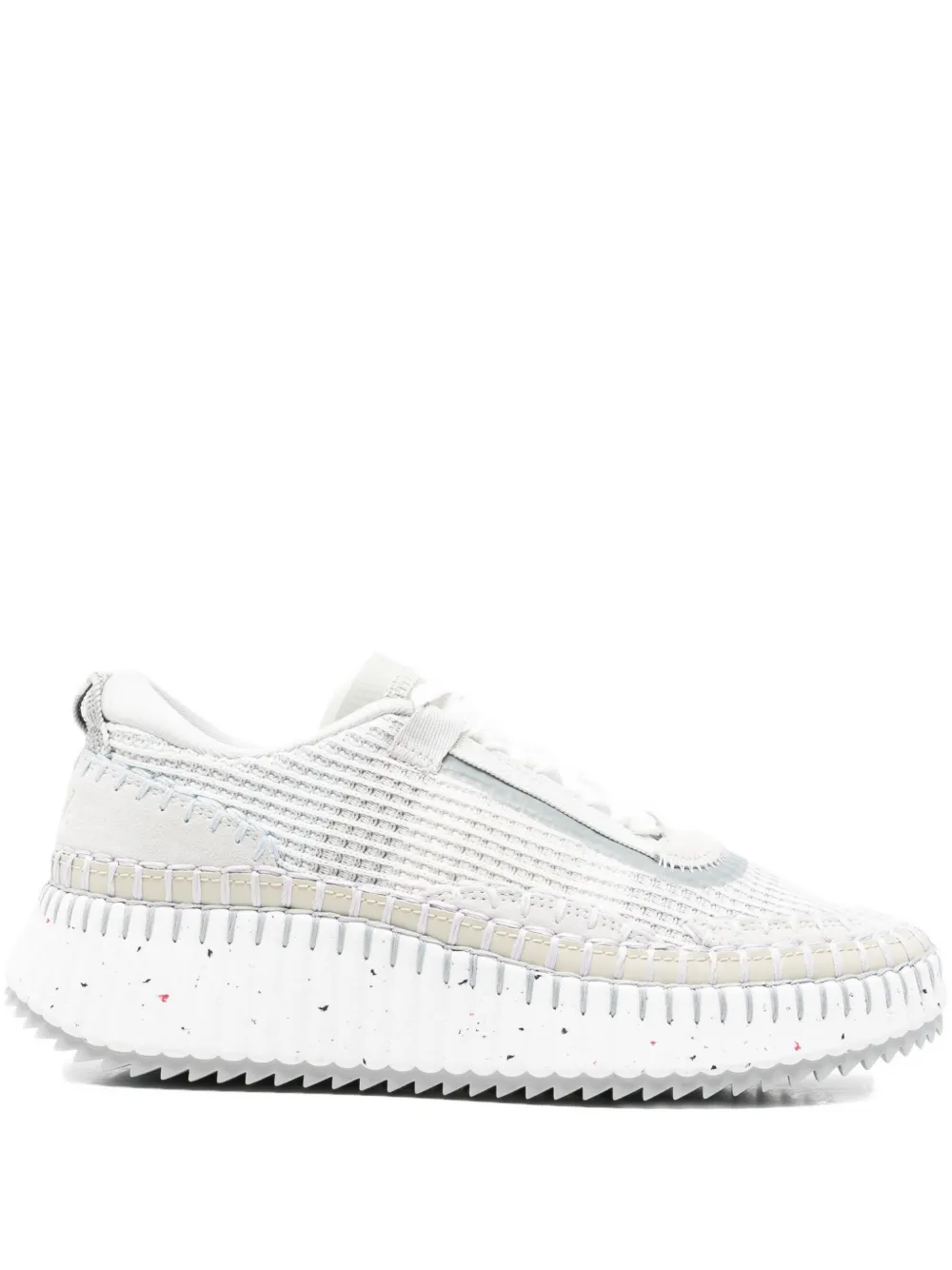Chloé Nama Textured Lace-up Sneakers