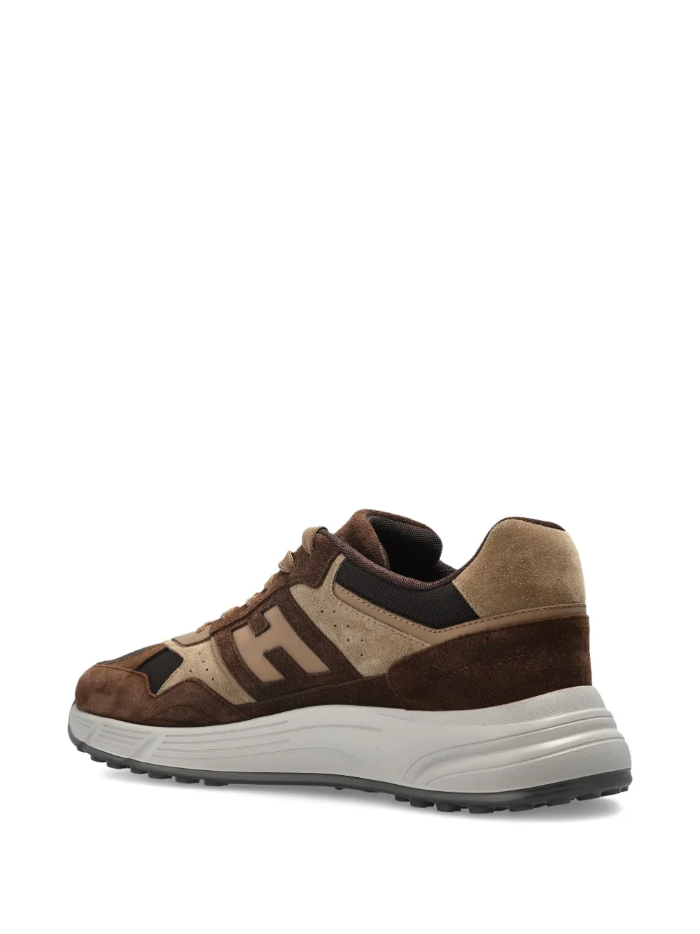 Hogan suede-leather panel sneakers Brown