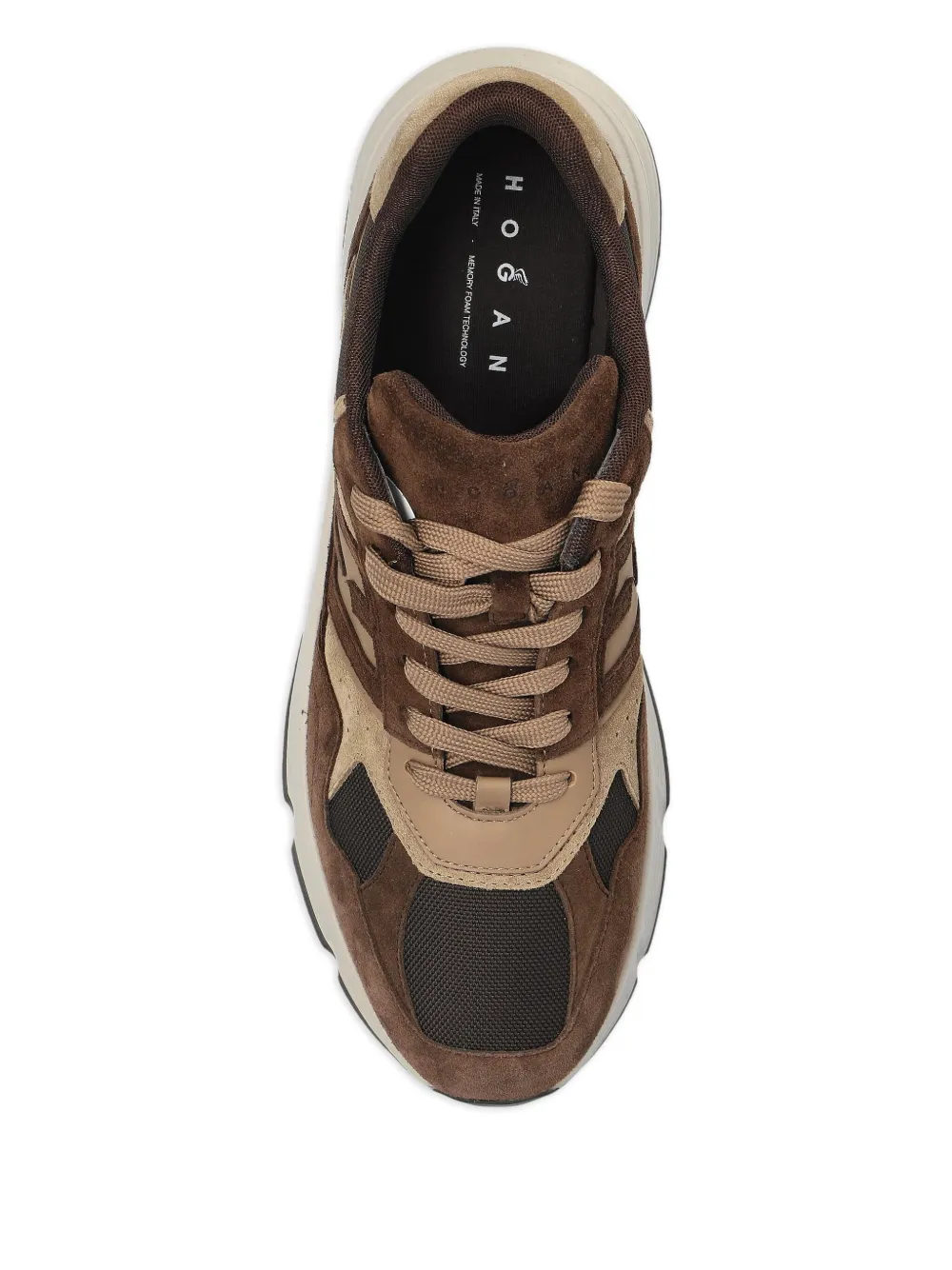 Hogan suede-leather panel sneakers Brown