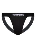 VETEMENTS logo-waistband jockstrap - Black