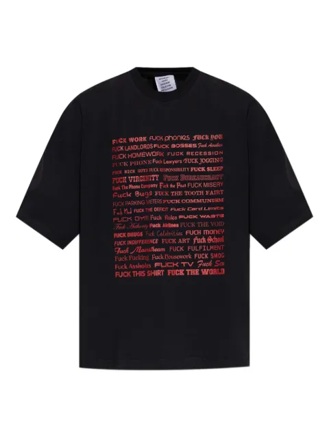 VETEMENTS text-print short-sleeve T-shirt