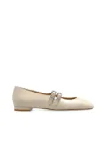 Stuart Weitzman leather ballet flats - LINEN