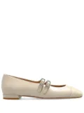 Stuart Weitzman leather ballet flats - LINEN