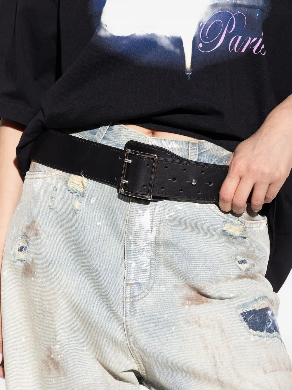 VETEMENTS Riem met studs Zwart