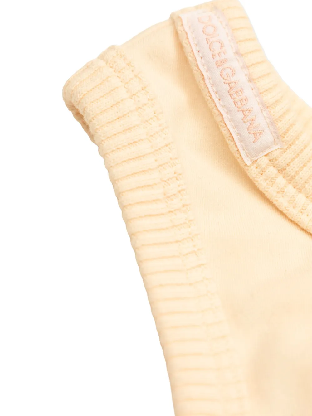 Dolce & Gabbana Kids Geribbelde top met logo van pailletten Beige