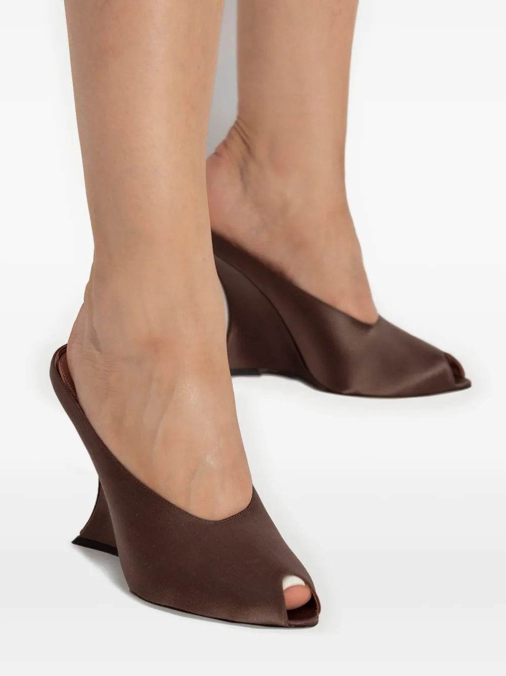 Paris Texas 125mm satin-finish heeled sandals Brown