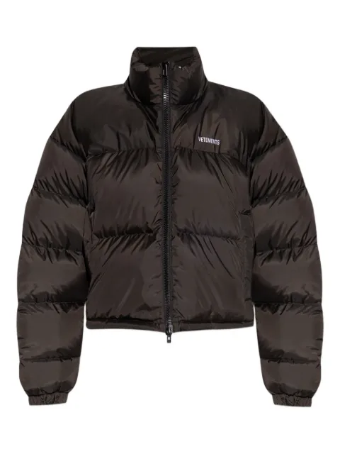 VETEMENTS logo-embroidered puffer jacket