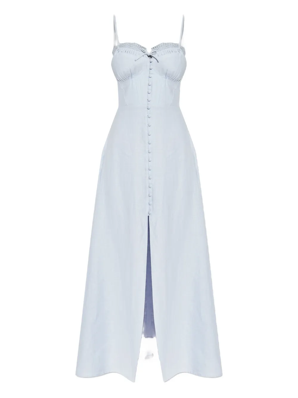 LoveShackFancy Linella lace-trimmed button-front dress | Blue | Image 1