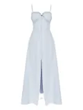 LoveShackFancy Linella lace-trimmed button-front dress - Blue