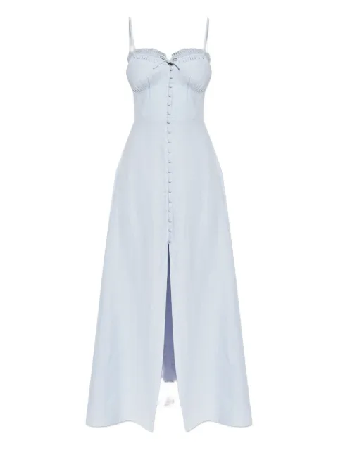 LoveShackFancy Linella lace-trimmed button-front dress