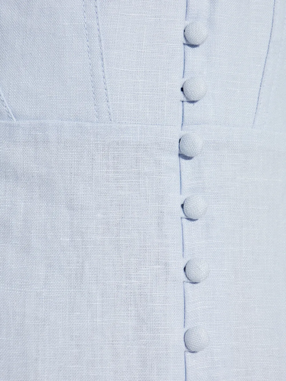 LoveShackFancy Linella jurk met afwerking van kant en knopen Blauw