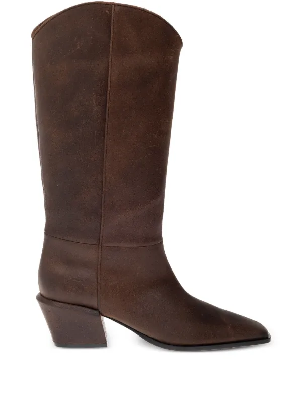 Paris Texas 50mm Bettina Leather Pointed-toe Boots in Brown