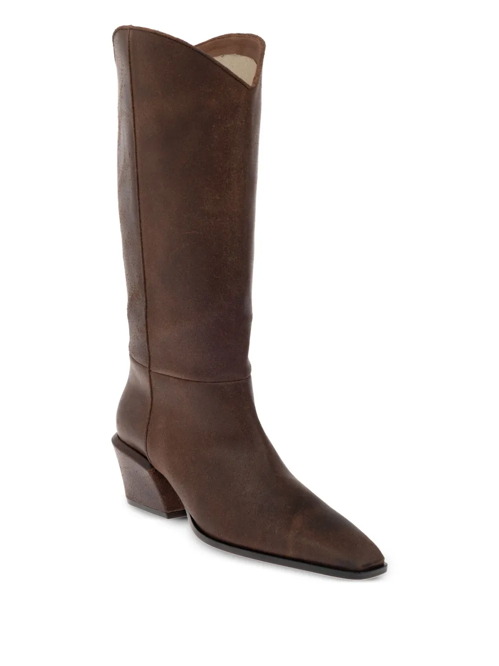 Paris Texas 50mm Bettina leather pointed-toe boots Brown