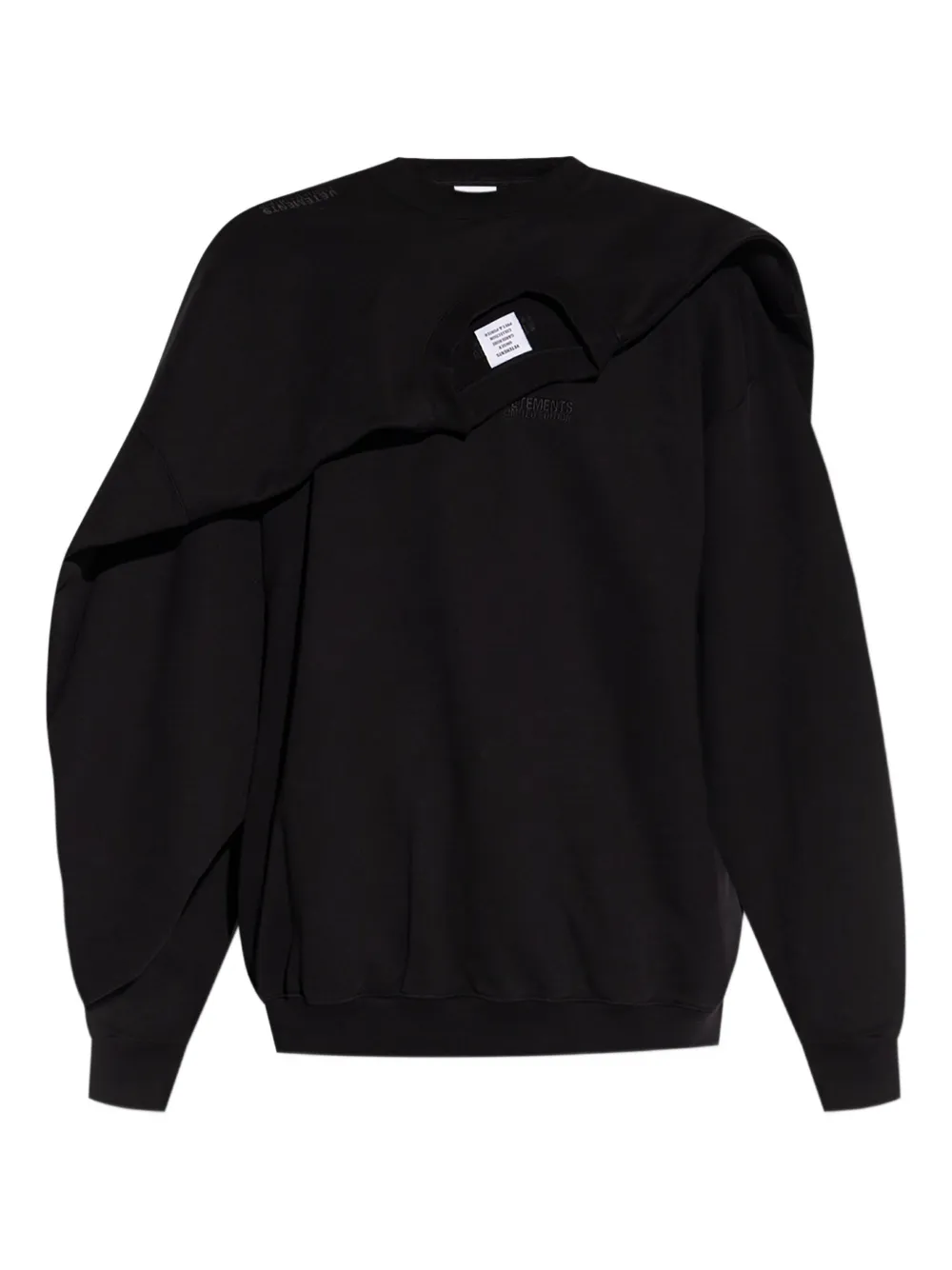 VETEMENTS layered cotton sweatshirt | Black | Image 1