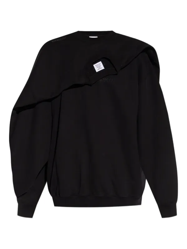VETEMENTS Layered Cotton Sweatshirt Black FARFETCH BH