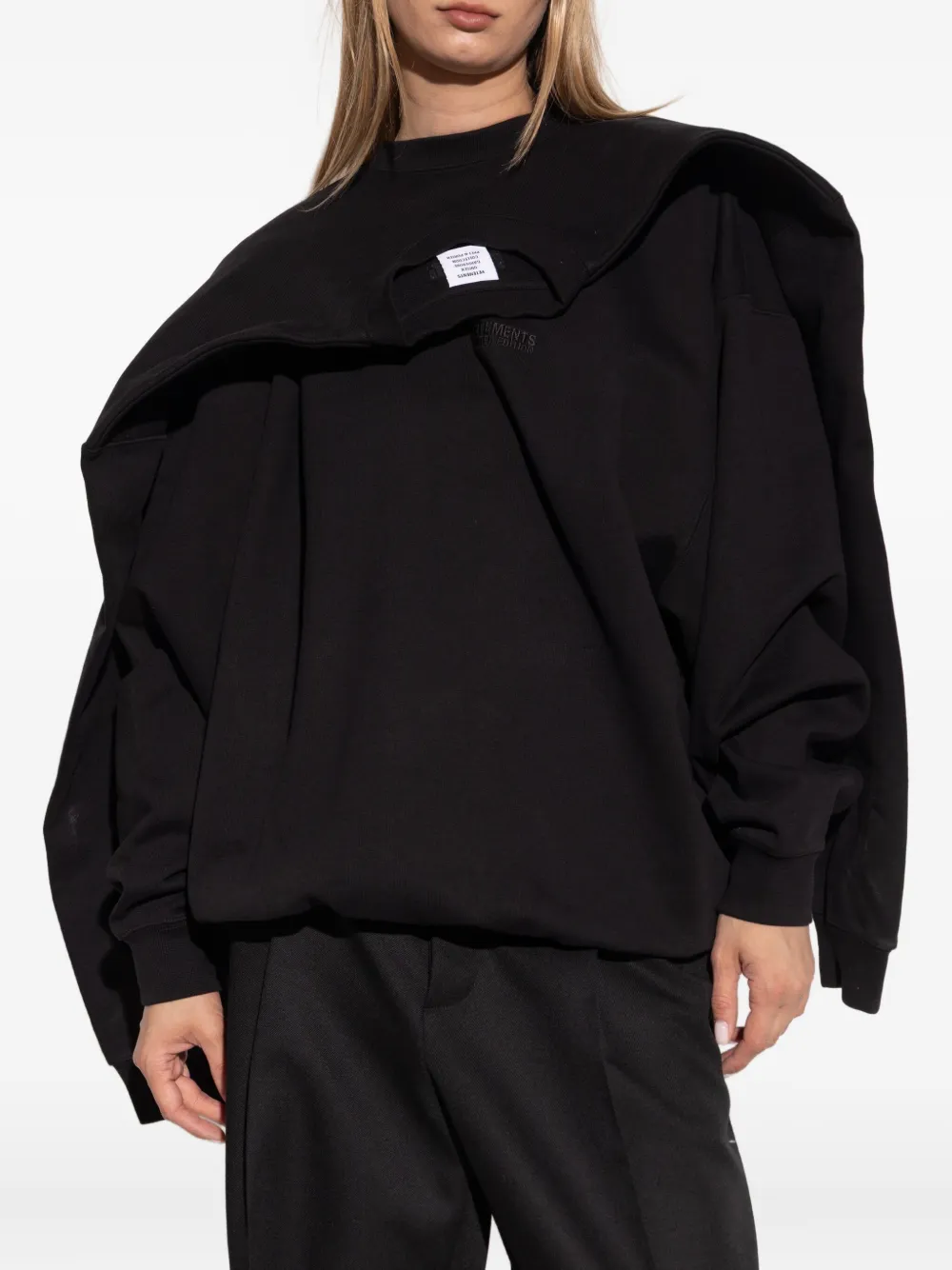 Vetements Layered Cotton Sweatshirt In Black