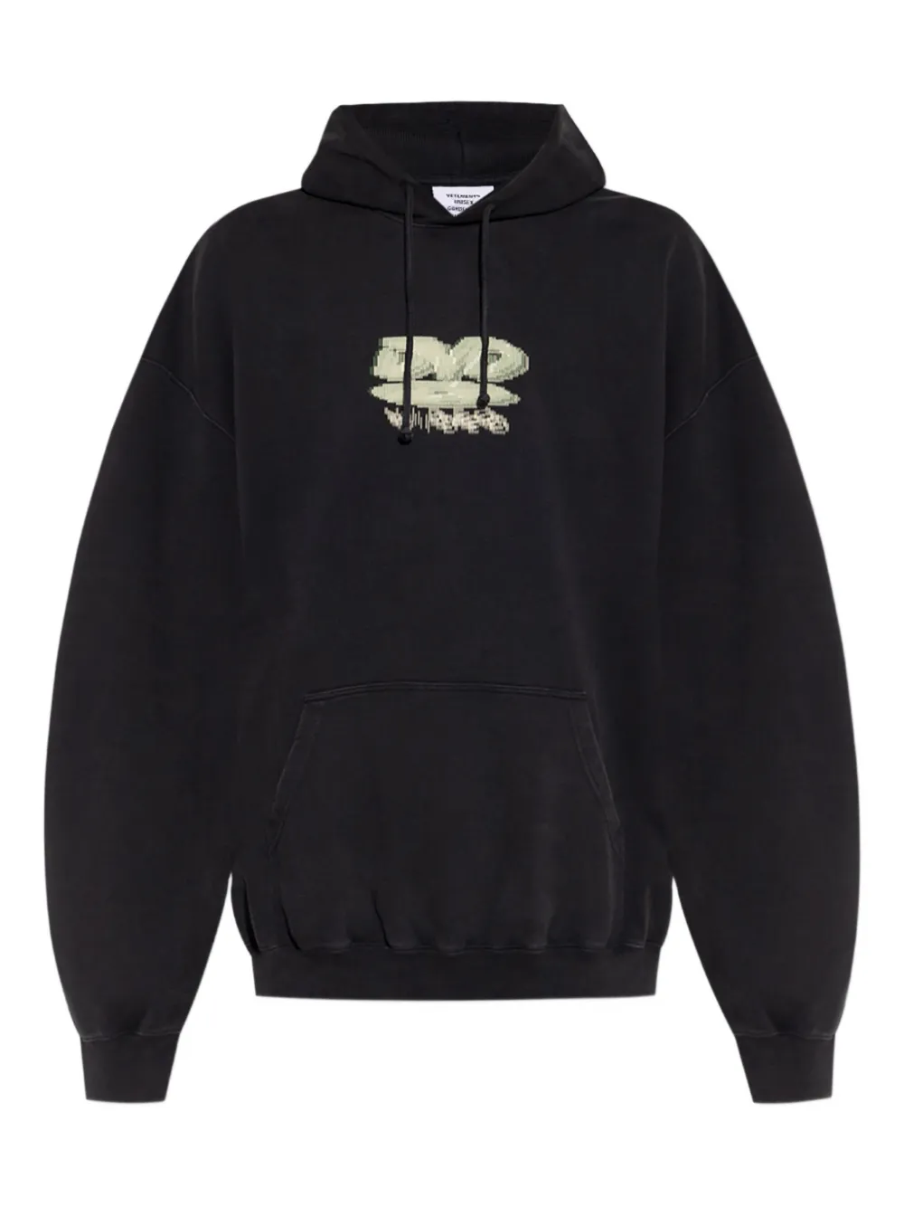 VETE TS Katoenen hoodie met grafische print Zwart