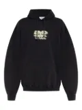 VETEMENTS graphic-print cotton hoodie - Black