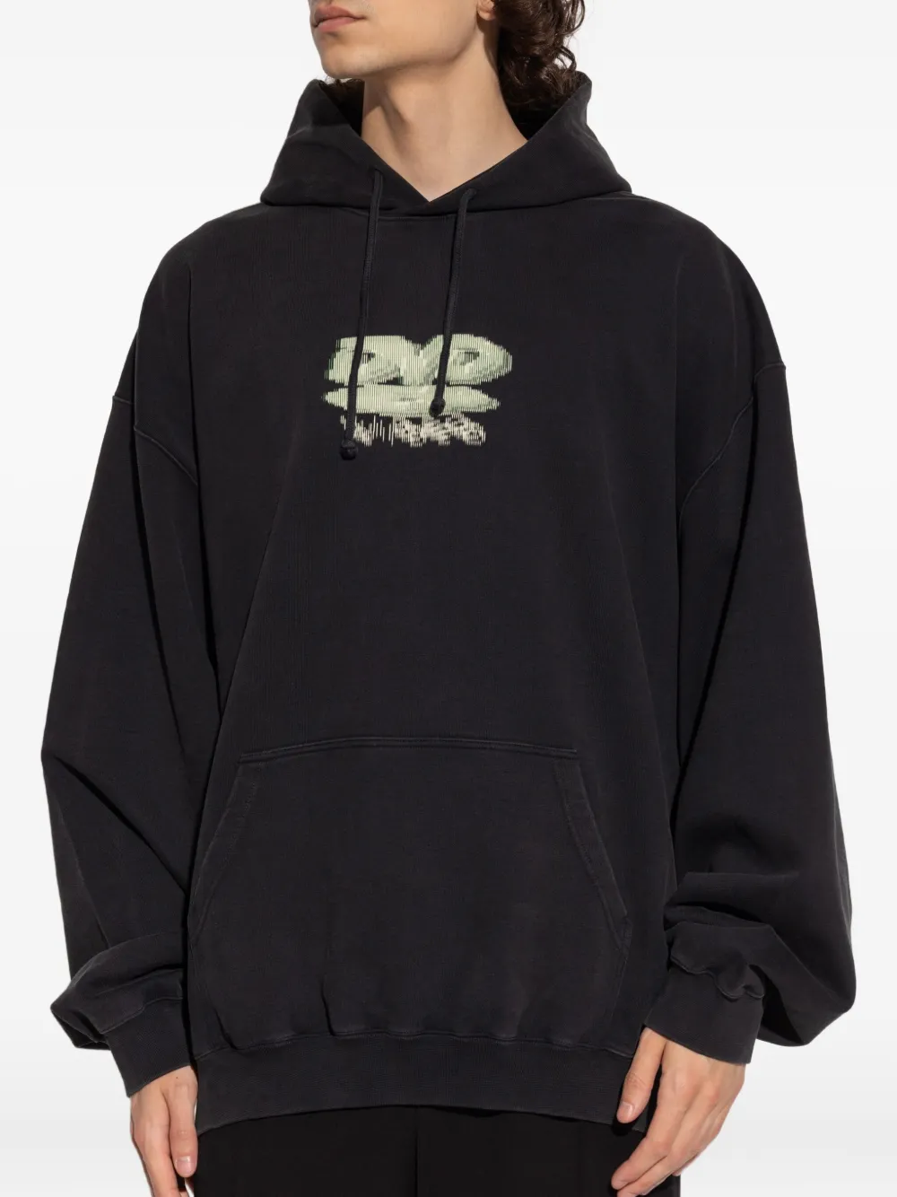VETEMENTS Katoenen hoodie met grafische print Zwart