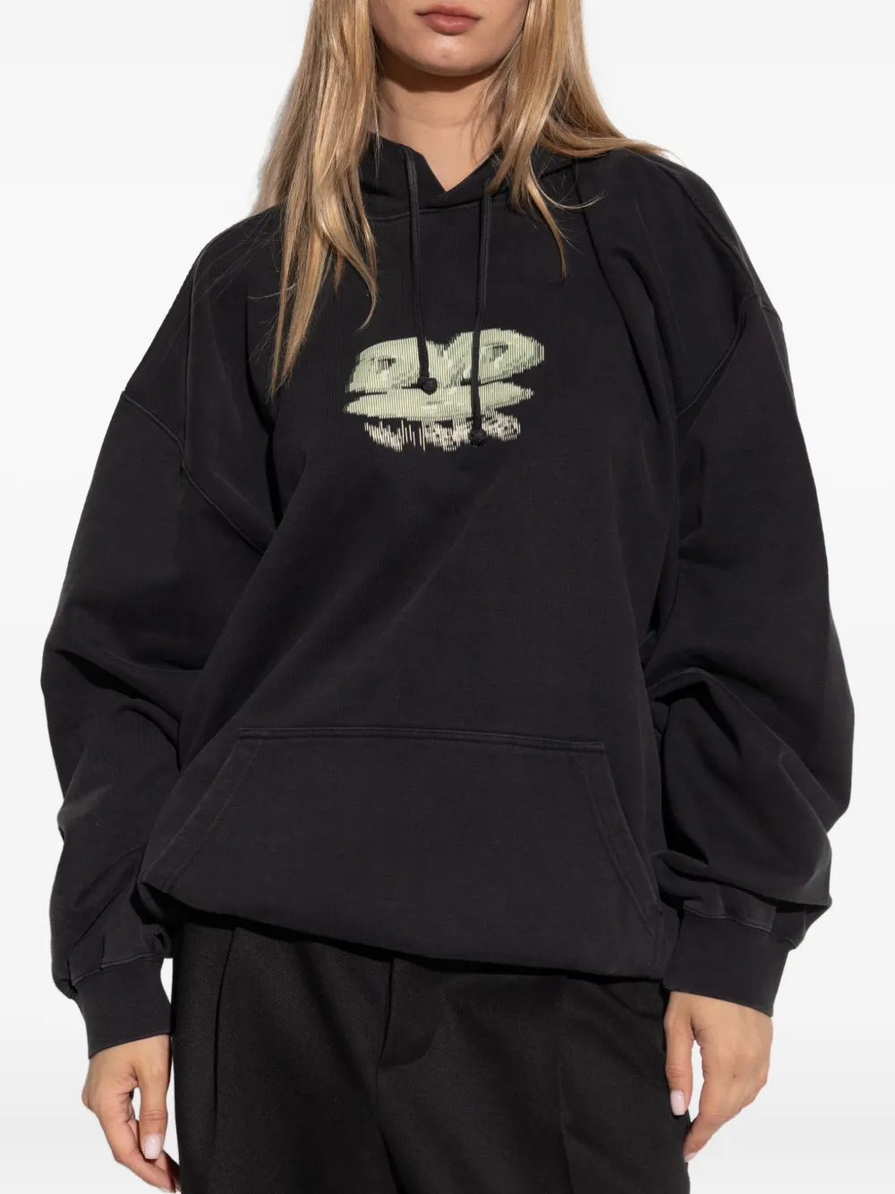 VETEMENTS Katoenen hoodie met grafische print Zwart