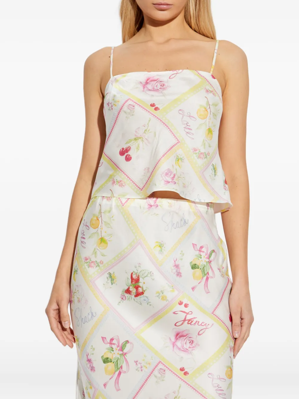 Loveshackfancy Cabi Floral-print Cami Top In Multi