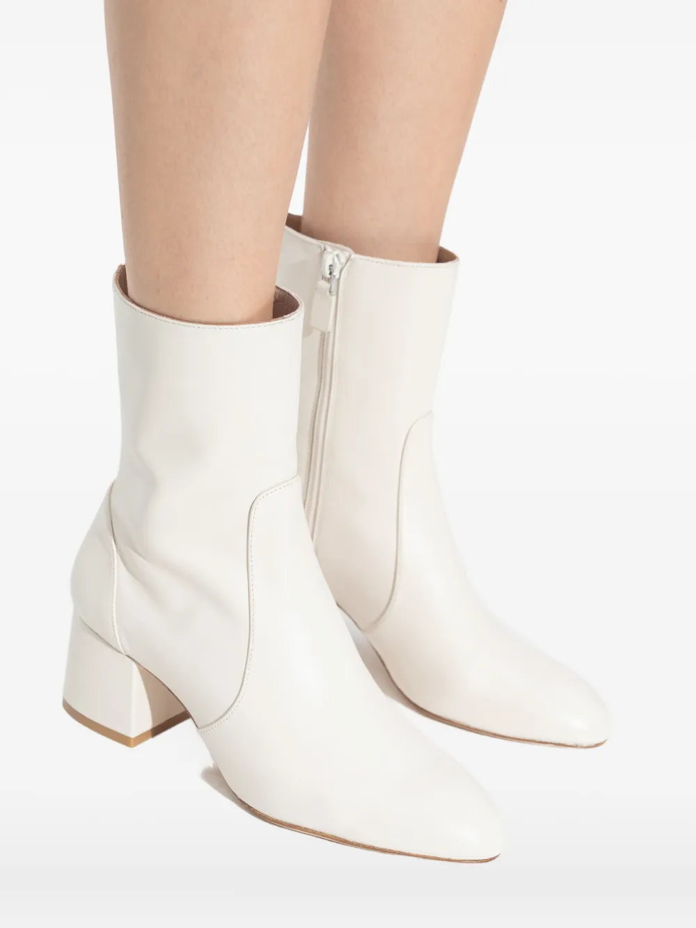 Stuart Weitzman 60mm leather heeled boots White