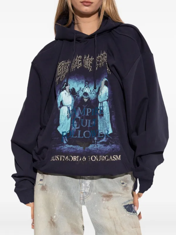 VETEMENTS graphic-print Hoodie Blue FARFETCH CA
