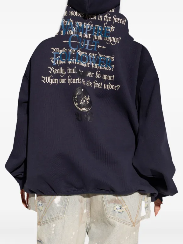 パーカー・フーディ VETEMENTS graphic-print long-sleeve hoodie VETEMENTS graphic-print Hoodie | Blue | FARFETCH
