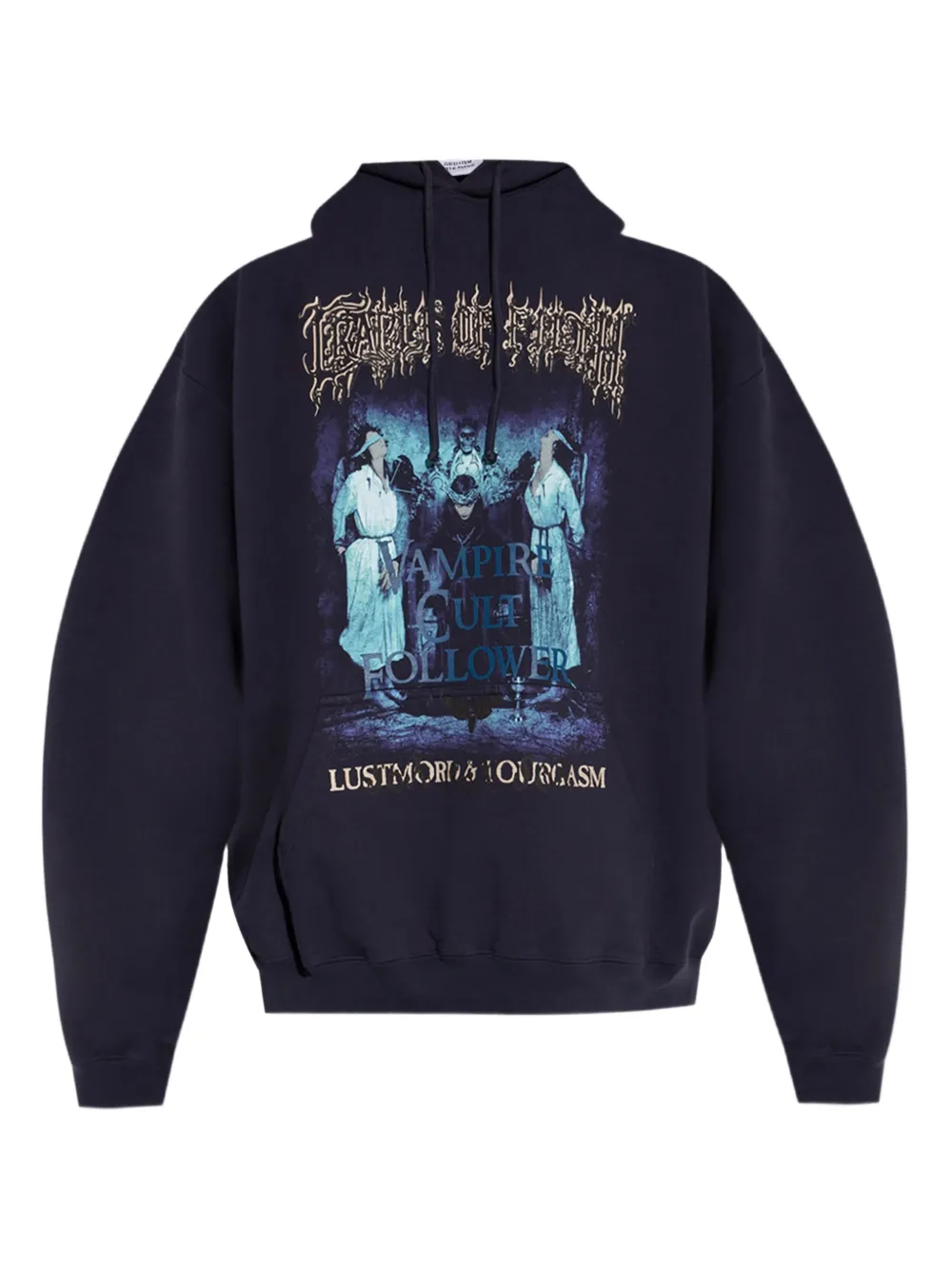 VETEMENTS graphic-print hoodie | Blue | Image 1