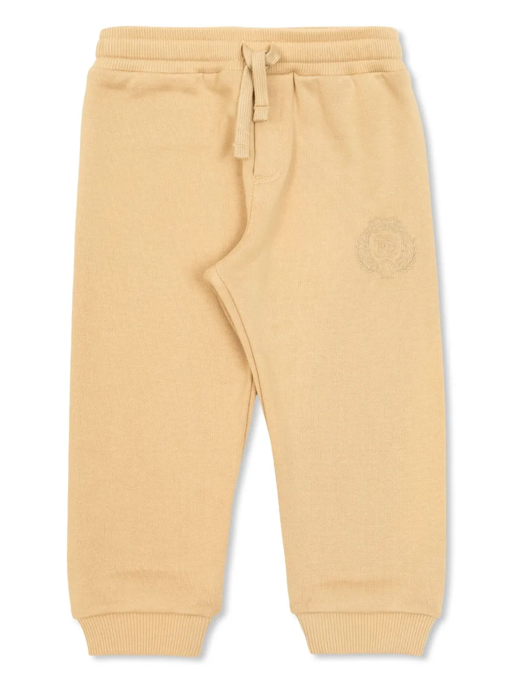 Dolce & Gabbana Kids Trainingsbroek met geborduurd logo Beige