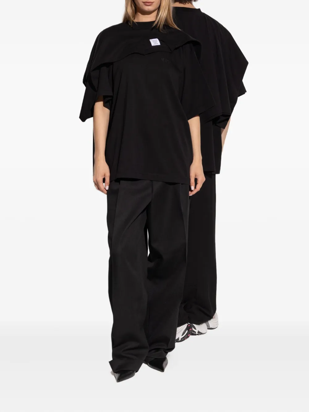 VETEMENTS T-shirt met gelaagd vlak Zwart