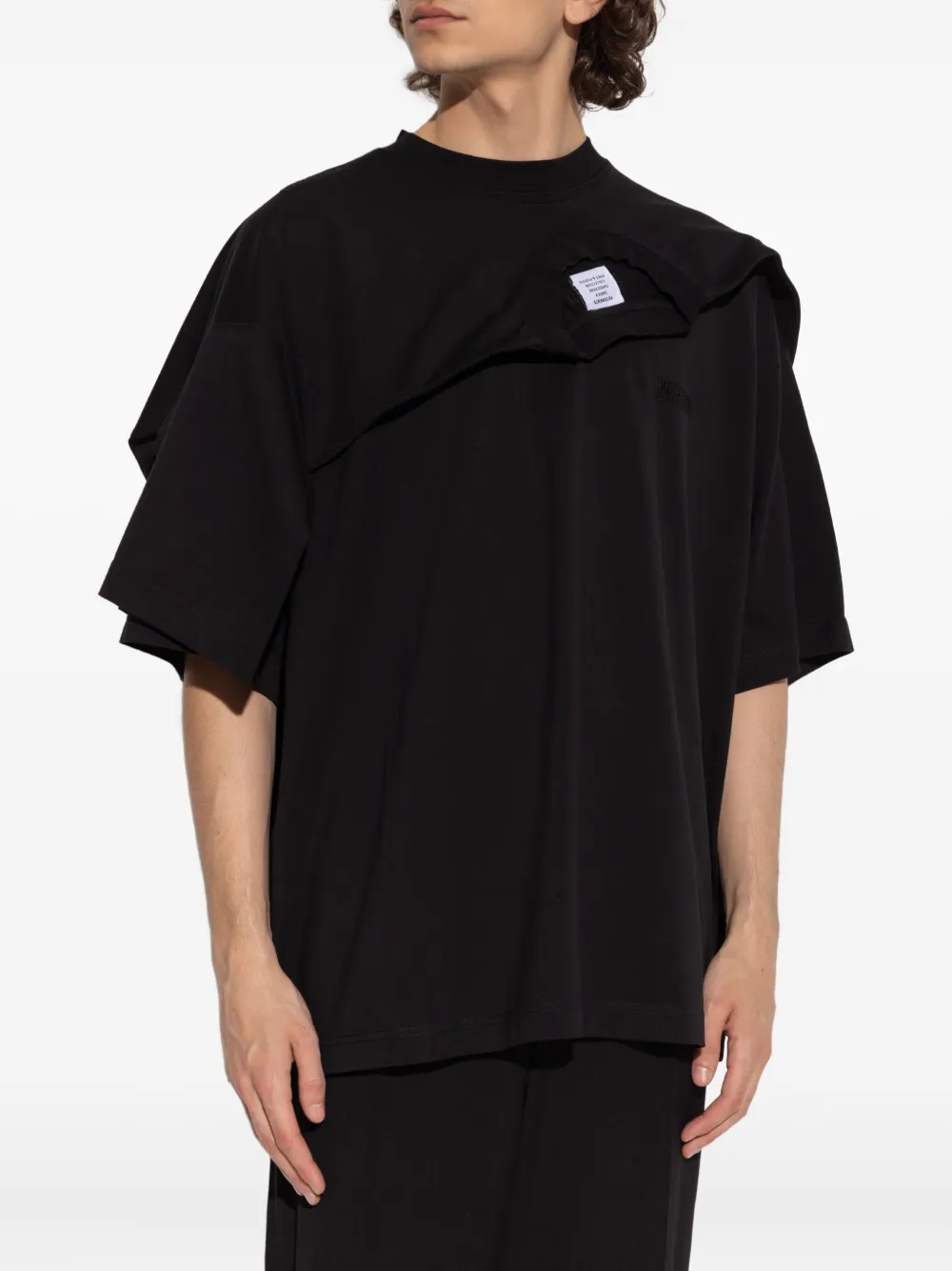 VETEMENTS T-shirt met gelaagd vlak Zwart