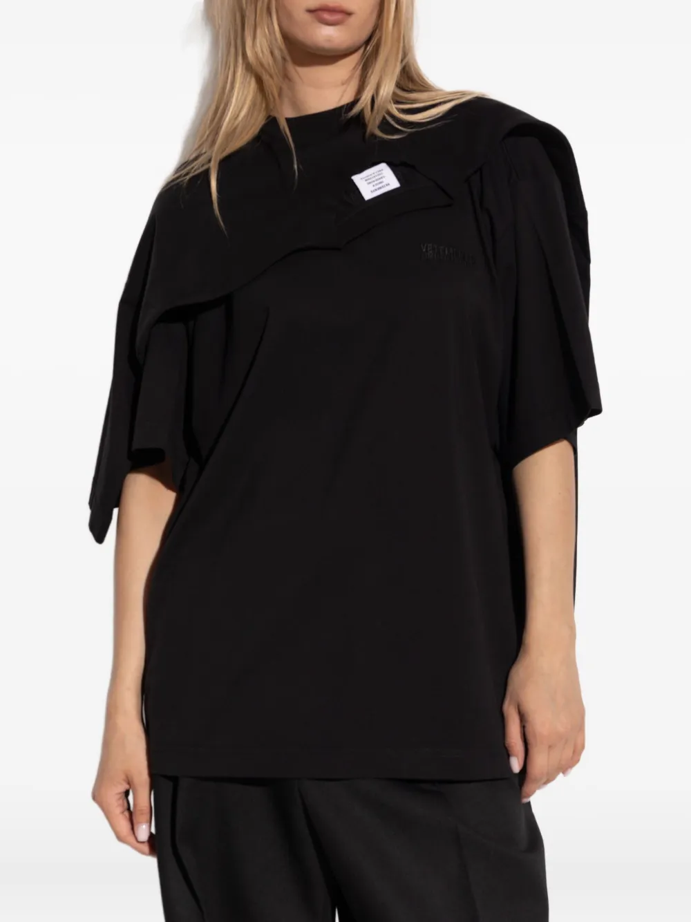VETEMENTS T-shirt met gelaagd vlak Zwart