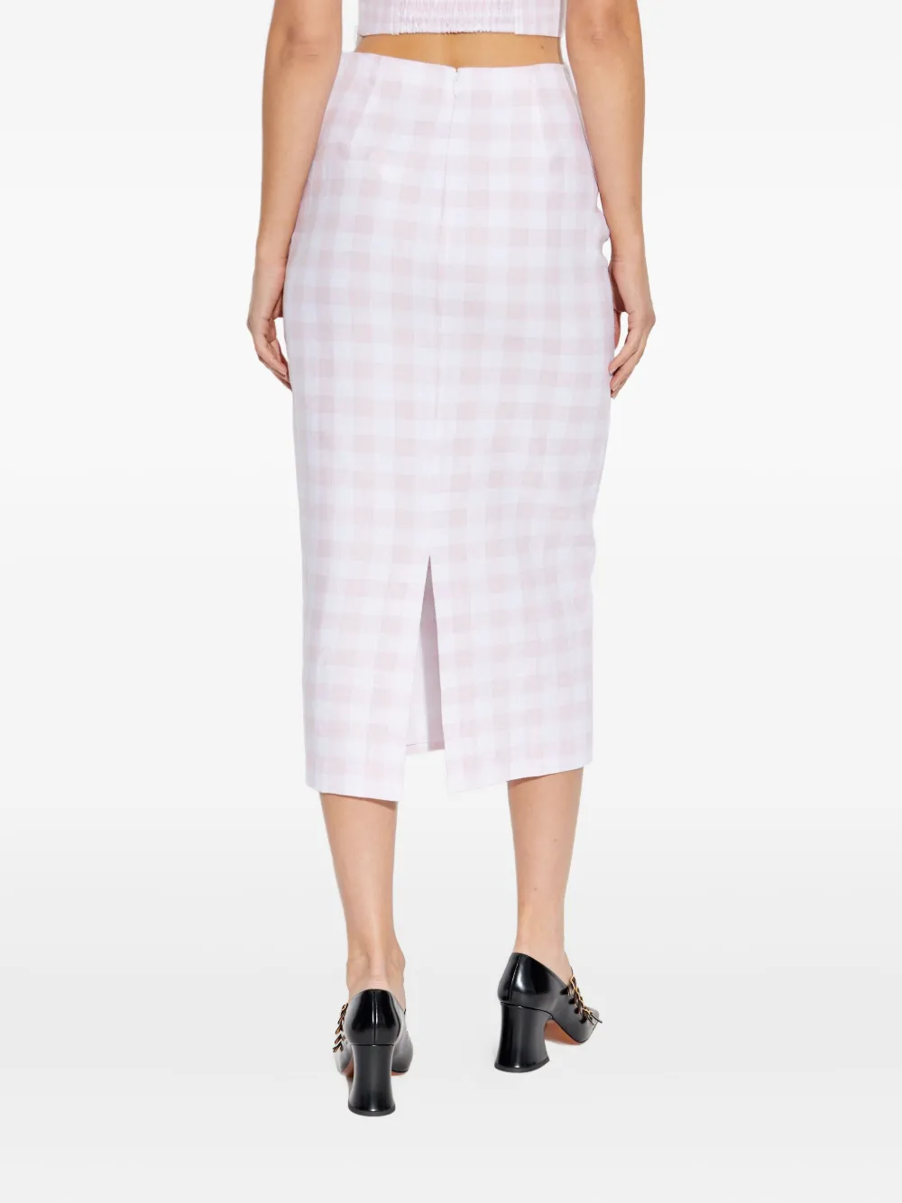 LoveShackFancy Rok met gingham ruit Wit