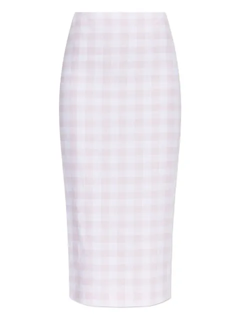 LoveShackFancy gingham midi skirt