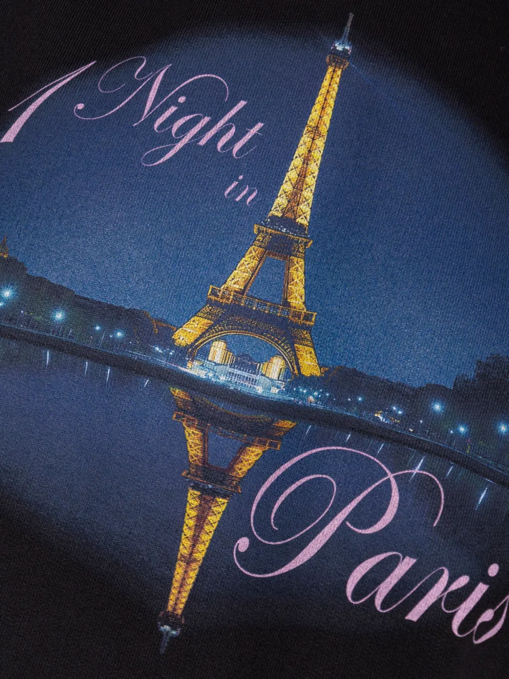 VETEMENTS☆関税込☆ブラック Paris XXXL コットン フーディ VETEMENTS Night In Paris-print Hoodie | Black | FARFETCH