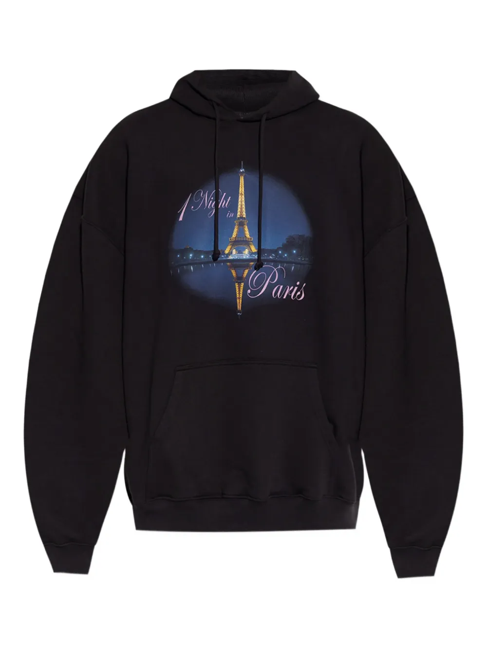 VETEMENTS Night In Paris-print hoodie | Black | Image 1