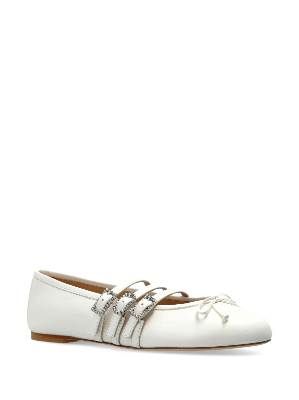 Stuart Weitzman Celeste buckle-embellished ballet flats White