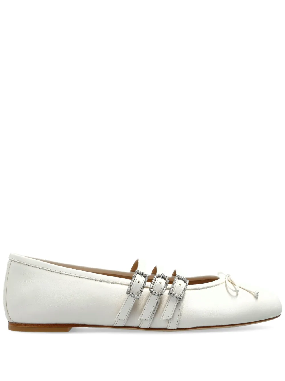 Stuart Weitzman Celeste buckle-embellished ballet flats White