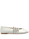 Stuart Weitzman Celeste buckle-embellished ballet flats - White