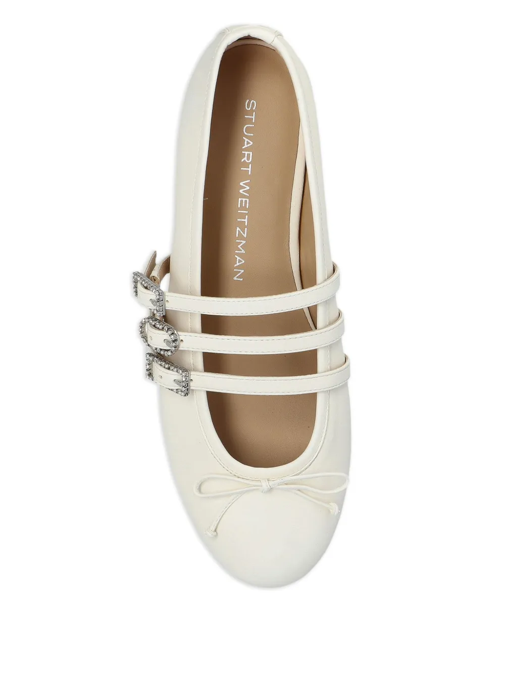 Stuart Weitzman Celeste buckle-embellished ballet flats White