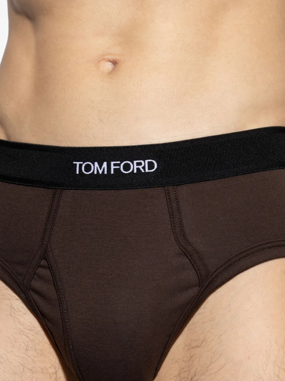 TOM FORD Slip met logoband Bruin