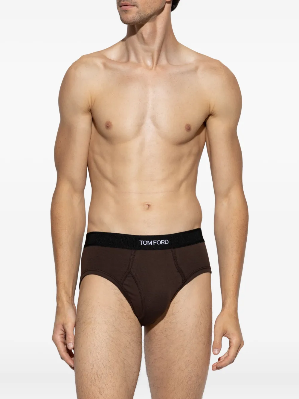 TOM FORD Slip met logoband Bruin