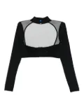 Maison Close sheer-panelled long-sleeves top - Black